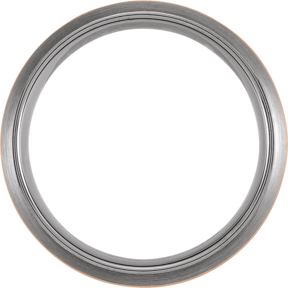 Eternal Ember – 18K Rose Gold Tungsten Band