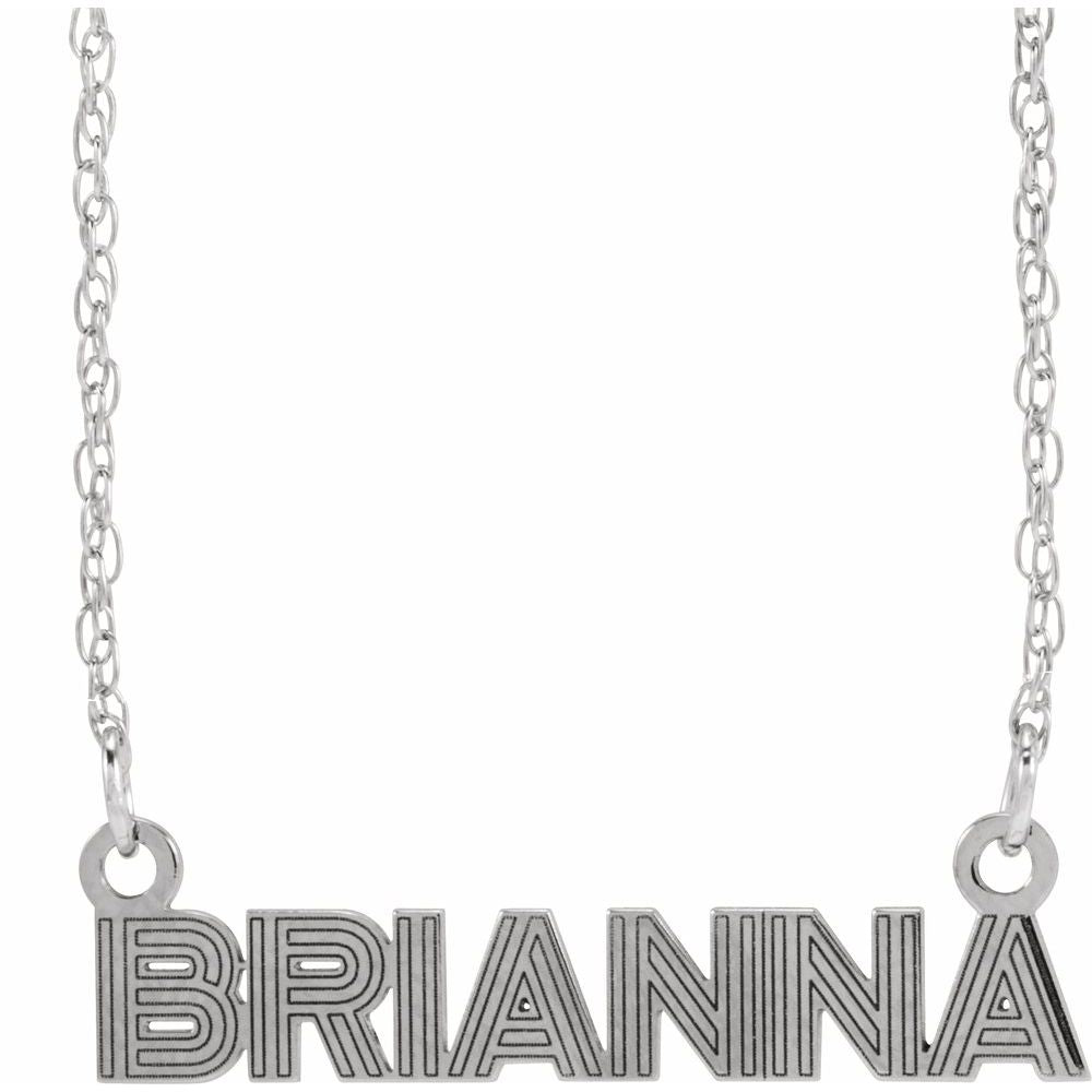 Textured Nameplate Necklace