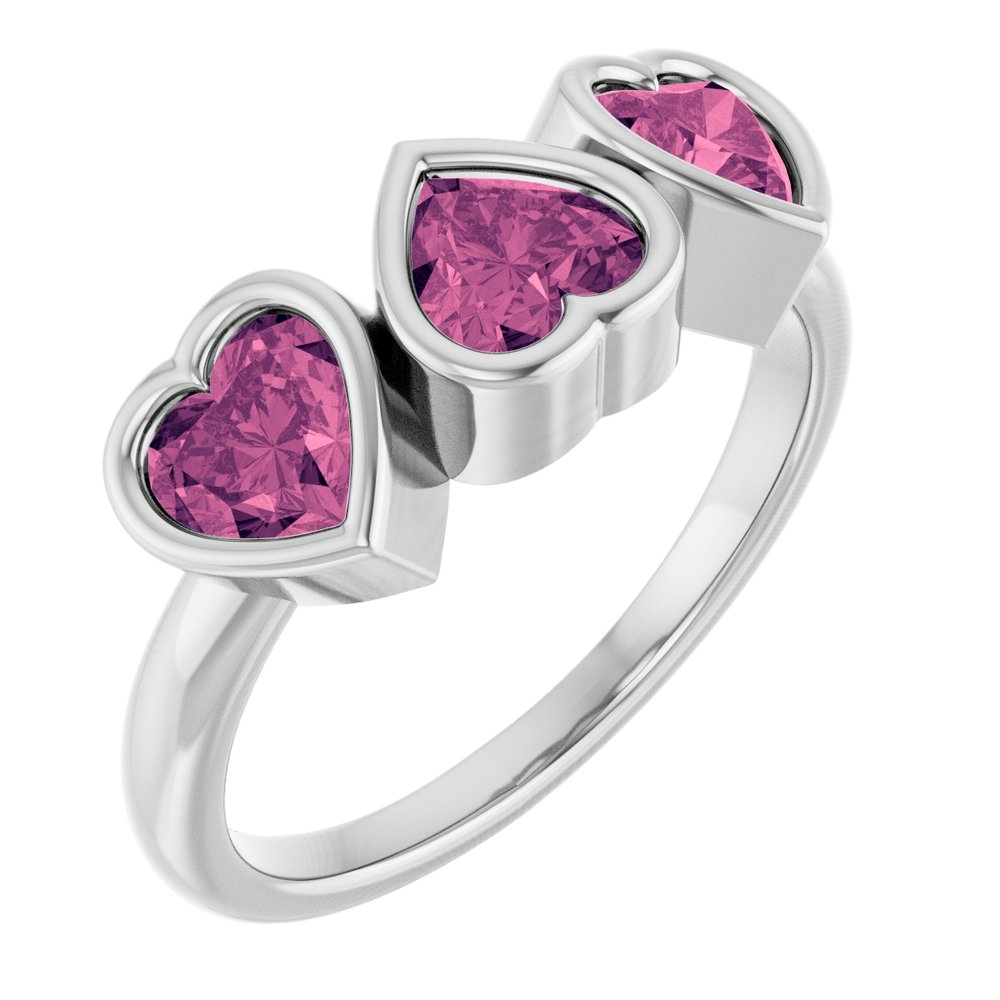 Three-Stone Heart Ring