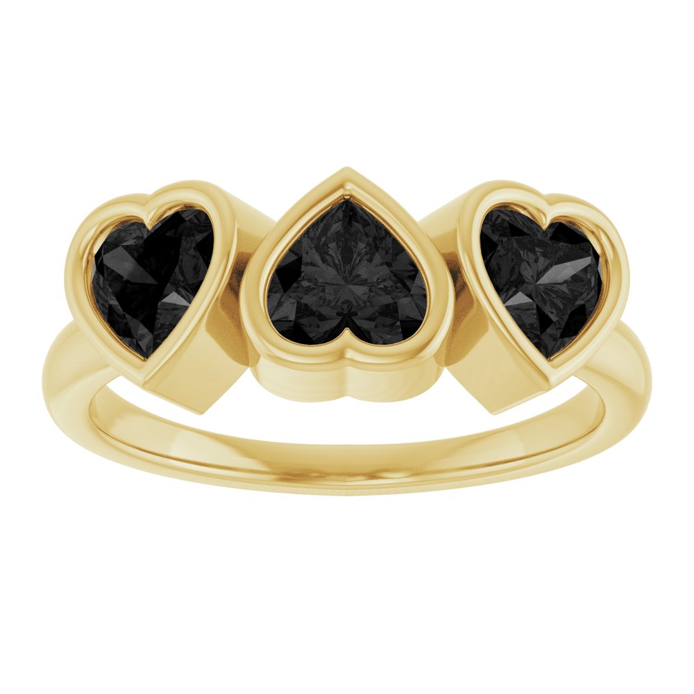 Three-Stone Heart Ring