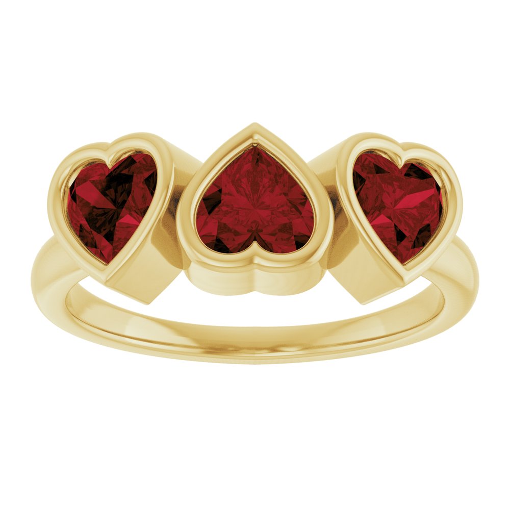 Three-Stone Heart Ring