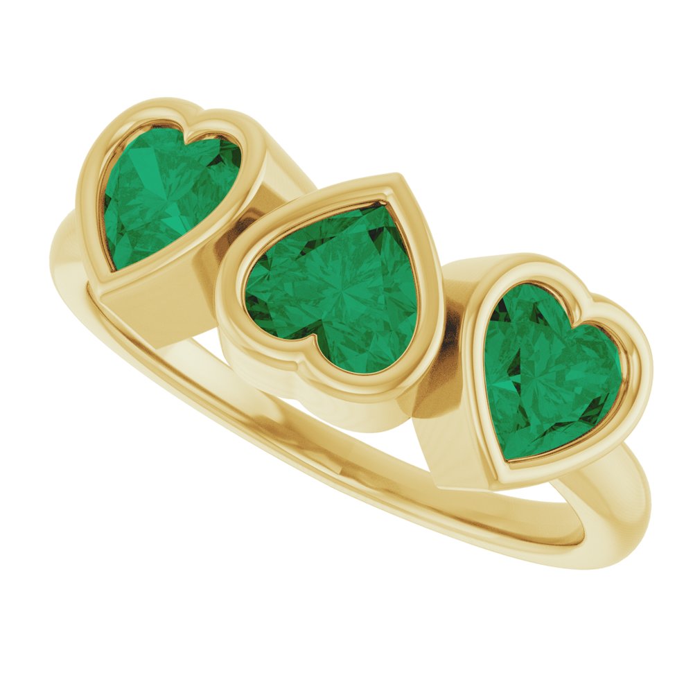 Three-Stone Heart Ring