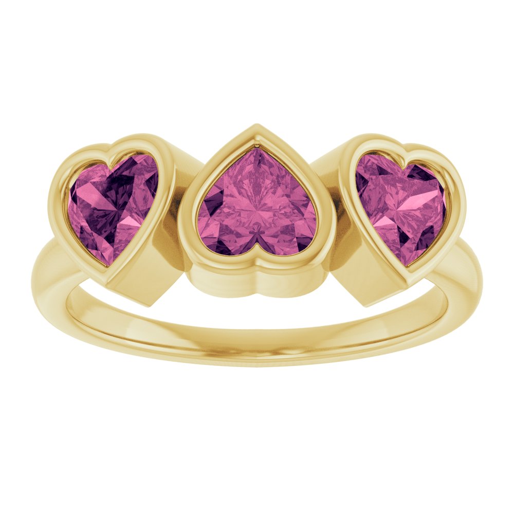 Three-Stone Heart Ring
