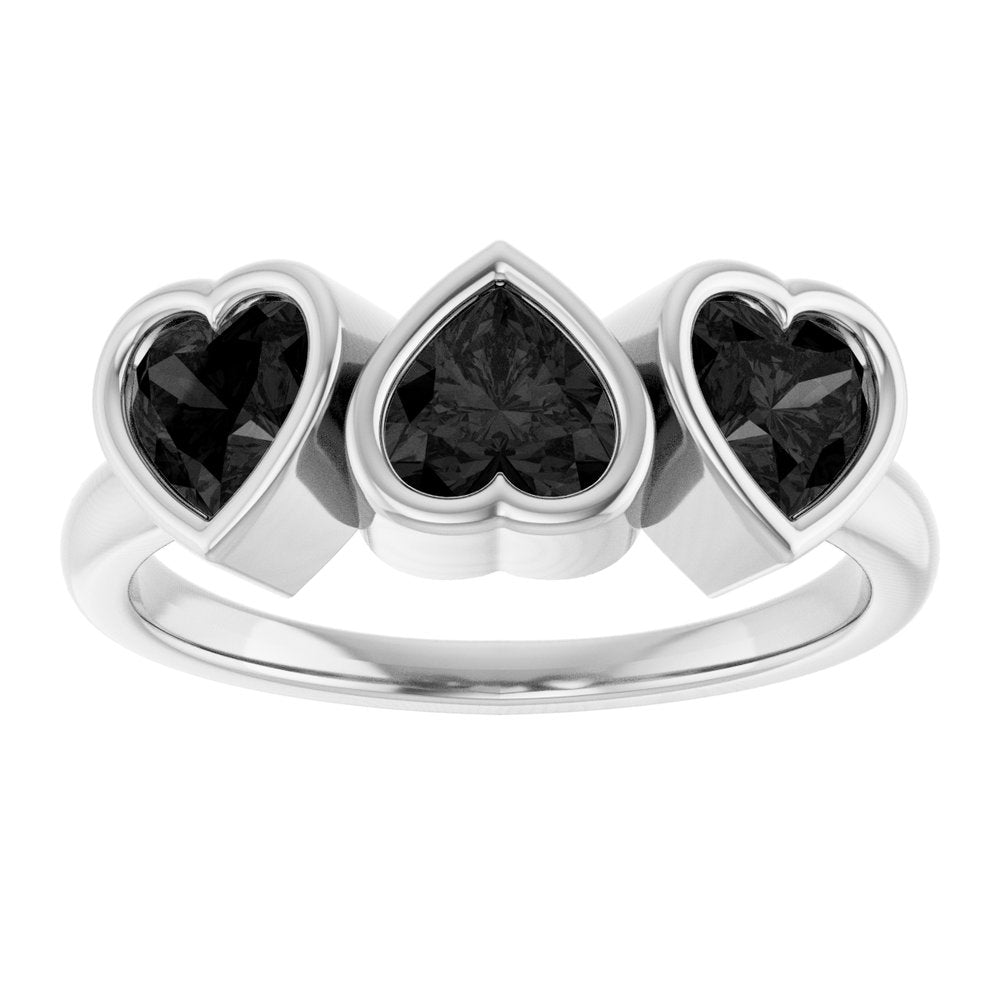 Three-Stone Heart Ring