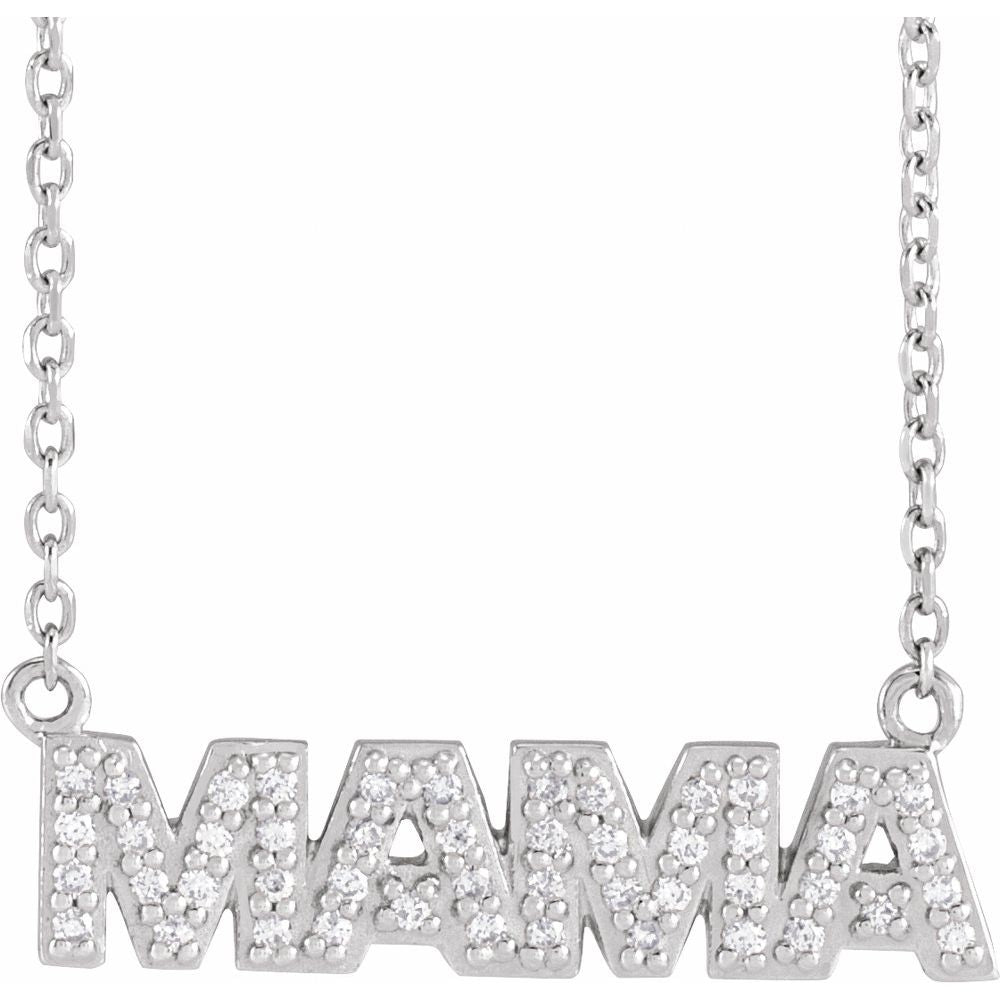 Natural Diamond "Mama" Necklace