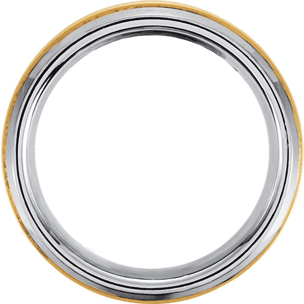 Solar Edge – Tungsten & 10K Yellow Gold Inlay Band