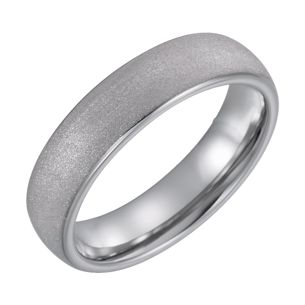 Stone Horizon – Sandblasted Tungsten Domed Band