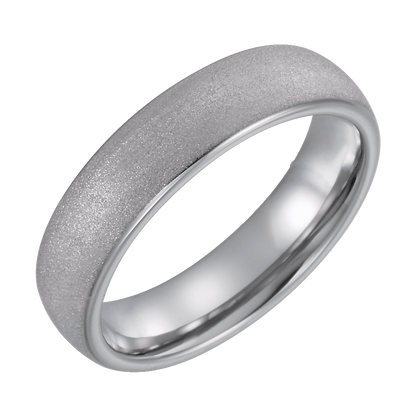 Stone Horizon – Sandblasted Tungsten Domed Band