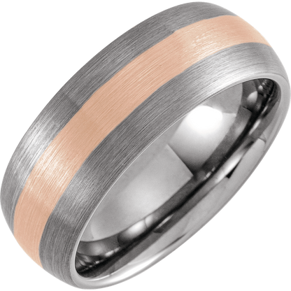 Eternal Ember – 18K Rose Gold Tungsten Band