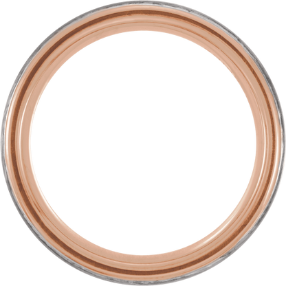 Rose Volt – 18K Rose Gold Tungsten Grooved Band