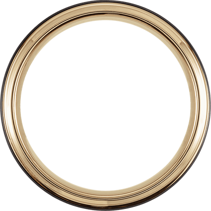 Dual Forge – 18K Yellow Gold & Black Tungsten Stepped-Edge Band (6mm)
