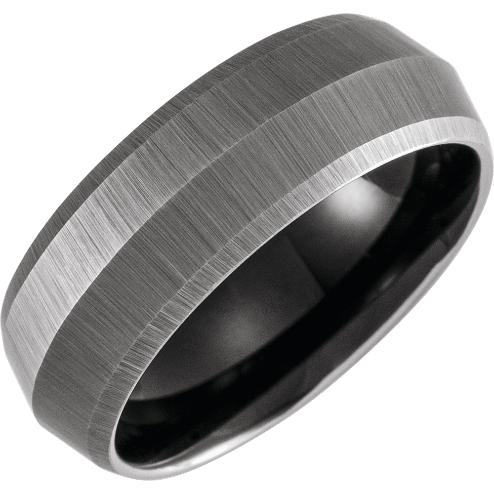 The Blade – Black Tungsten Beveled Knife-Edge Band (8mm)