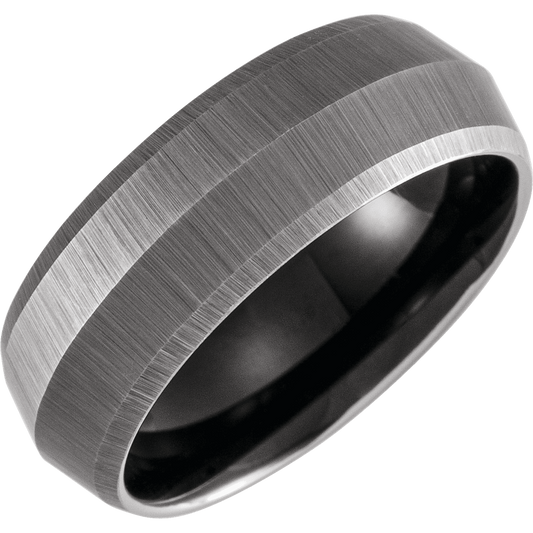 The Blade – Black Tungsten Beveled Knife-Edge Band (8mm)