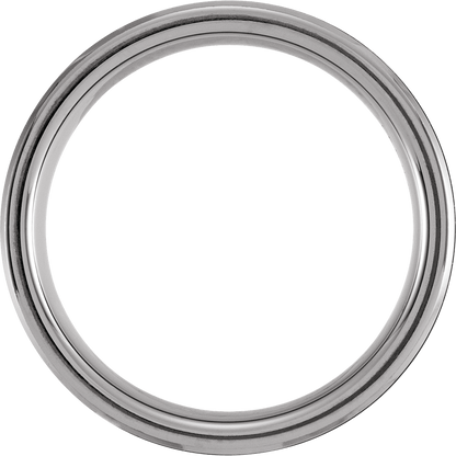 The Abyss – Blue Tungsten Beveled-Edge Grooved Band (7mm)