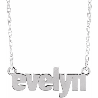 Standard Block Nameplate 16-18" Necklace