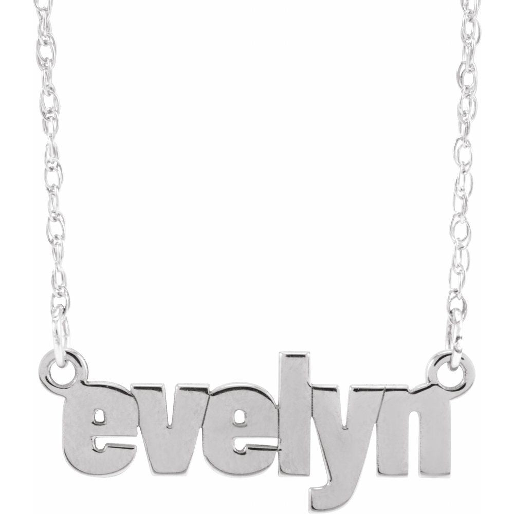 Standard Block Nameplate 16-18" Necklace