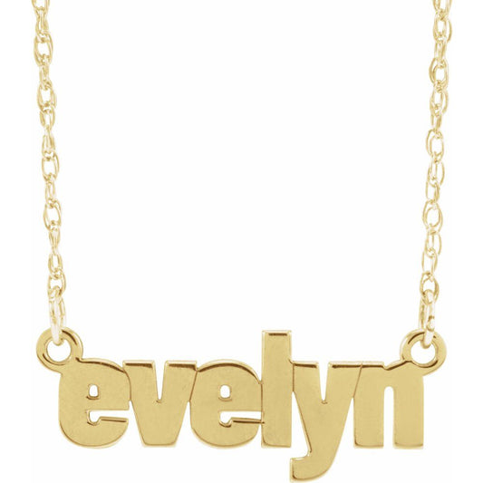 Standard Block Nameplate 16-18" Necklace