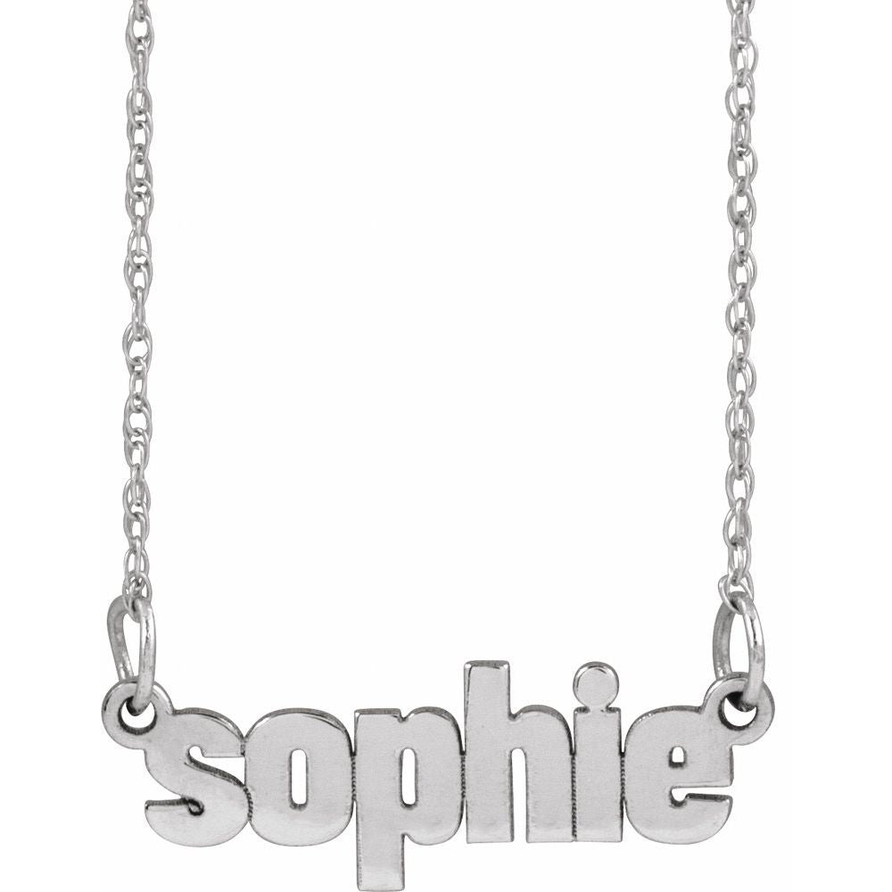Petite Block Nameplate 16-18" Necklace