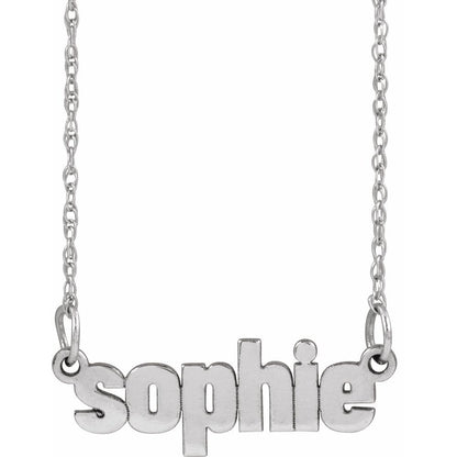Petite Block Nameplate 16-18" Necklace