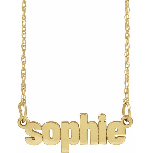 Petite Block Nameplate 16-18" Necklace