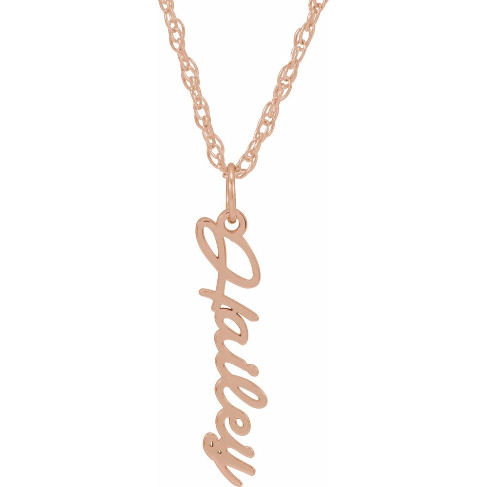 Vertical Script Nameplate Necklace
