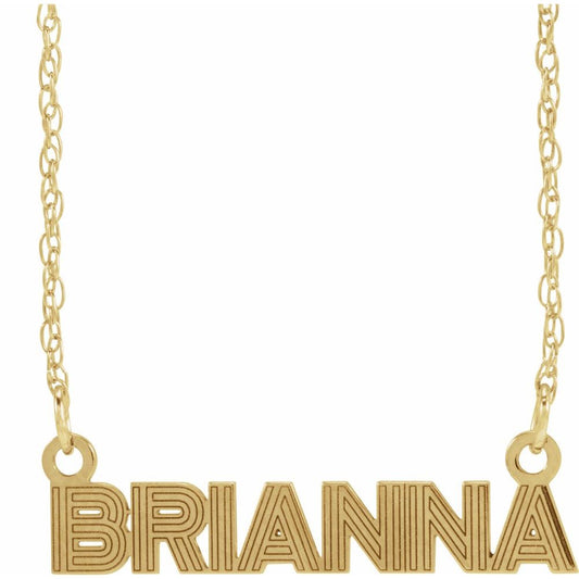 Textured Nameplate Necklace