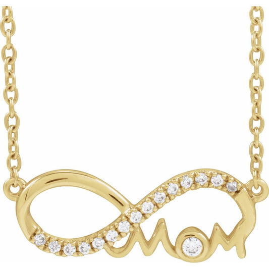 Natural Diamond Infinity-Inspired Mom Necklace