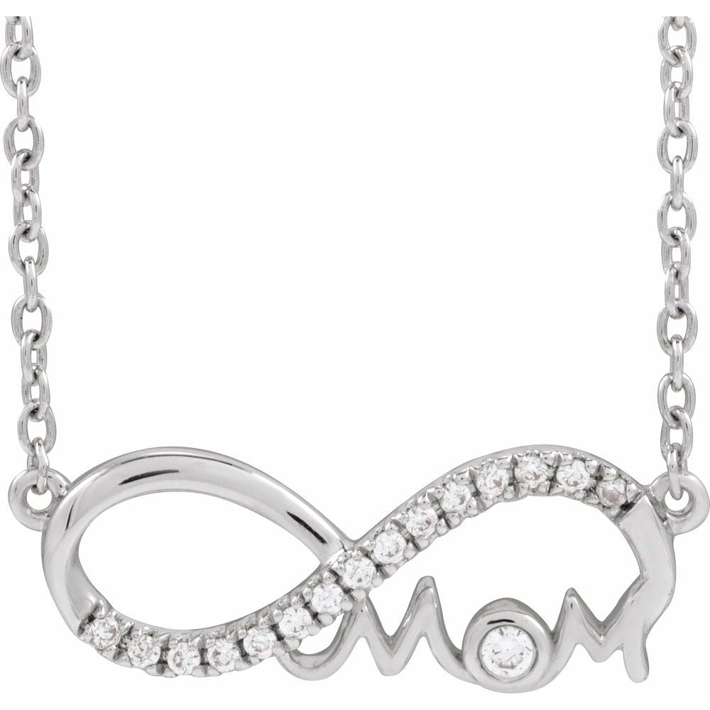 Natural Diamond Infinity-Inspired Mom Necklace