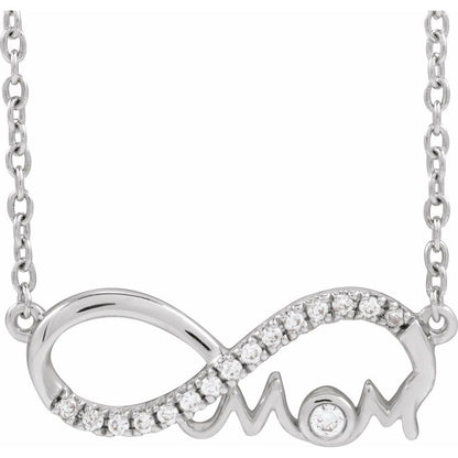 Natural Diamond Infinity-Inspired Mom Necklace