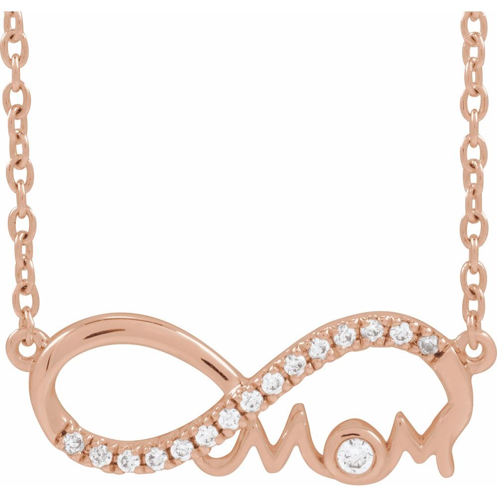 Natural Diamond Infinity-Inspired Mom Necklace