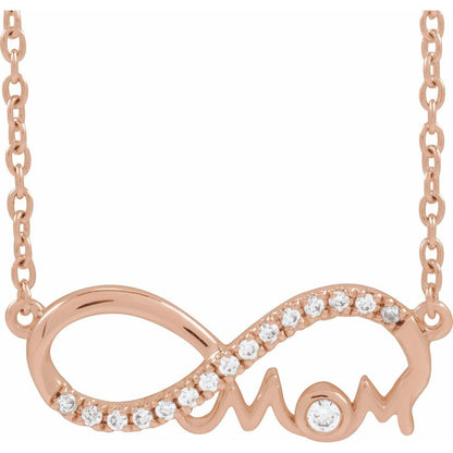 Natural Diamond Infinity-Inspired Mom Necklace
