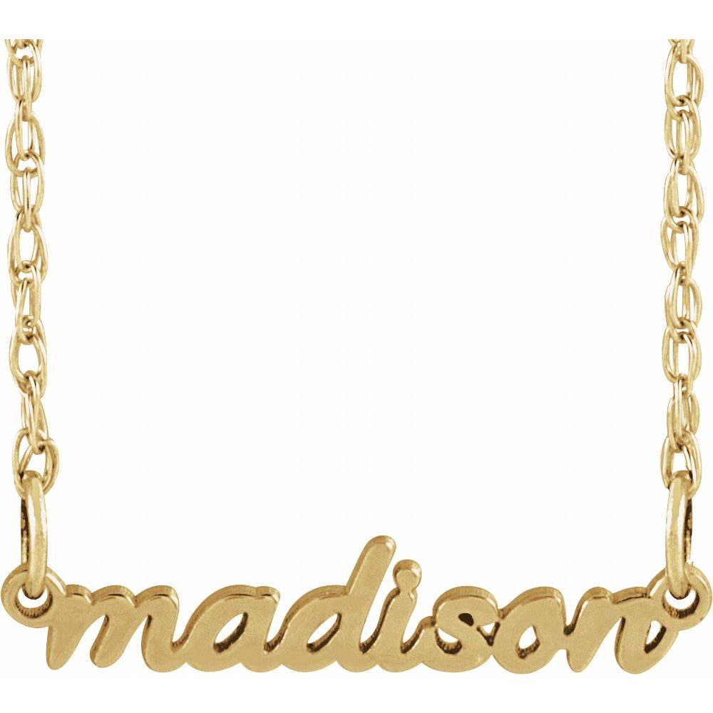 Tiny Script Nameplate 16-18" Necklace