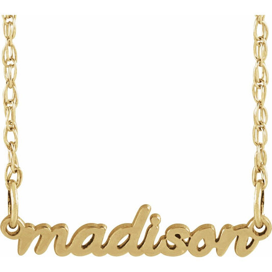 Tiny Script Nameplate 16-18" Necklace