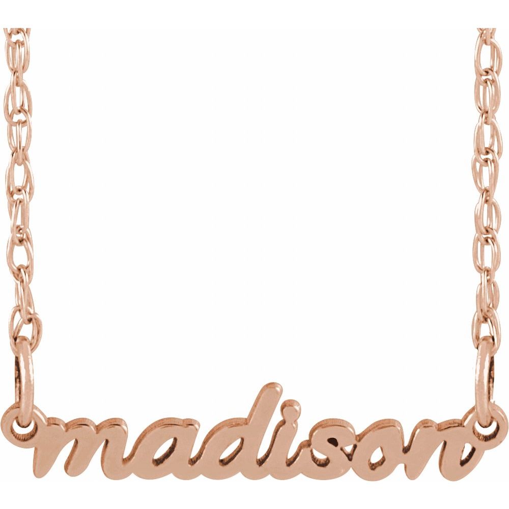 Tiny Script Nameplate 16-18" Necklace