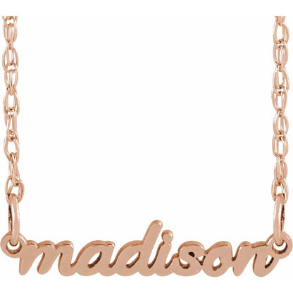 Tiny Script Nameplate 16-18" Necklace