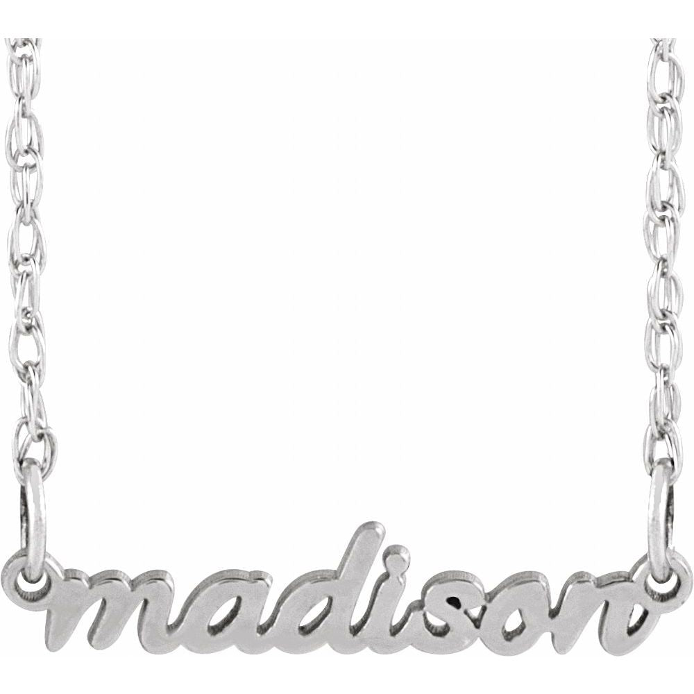 Tiny Script Nameplate 16-18" Necklace