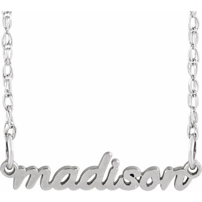 Tiny Script Nameplate 16-18" Necklace
