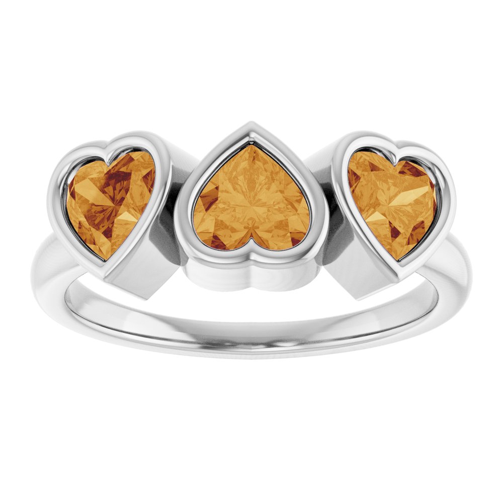 Three-Stone Heart Ring