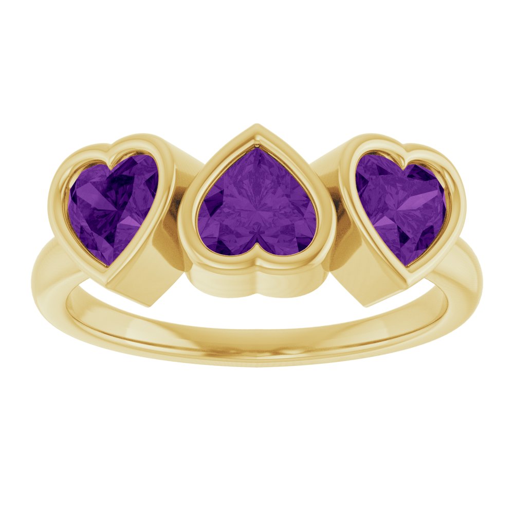 Three-Stone Heart Ring