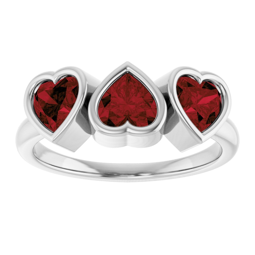Three-Stone Heart Ring