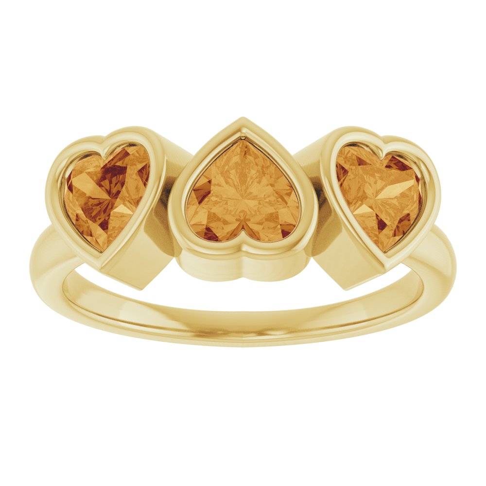 Three-Stone Heart Ring