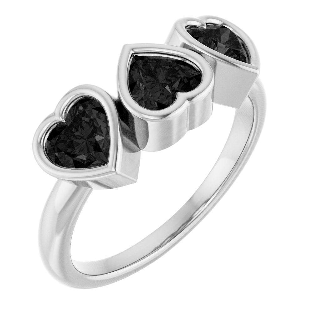 Three-Stone Heart Ring