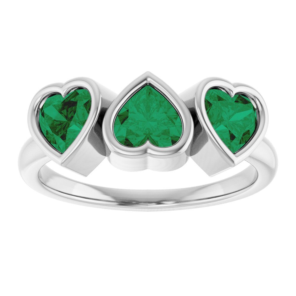 Three-Stone Heart Ring