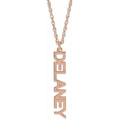 Vertical Block Single Name 18" Necklace