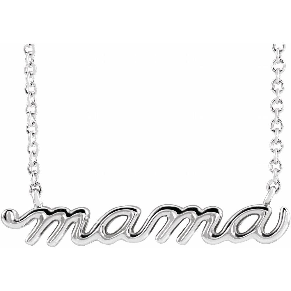 Petite Mama Script Necklace