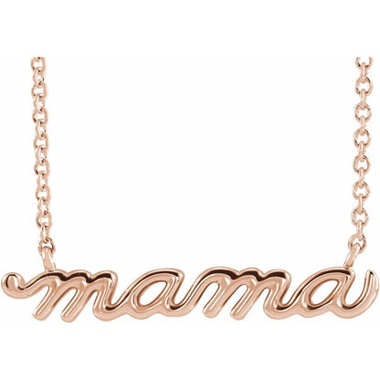 Petite Mama Script Necklace