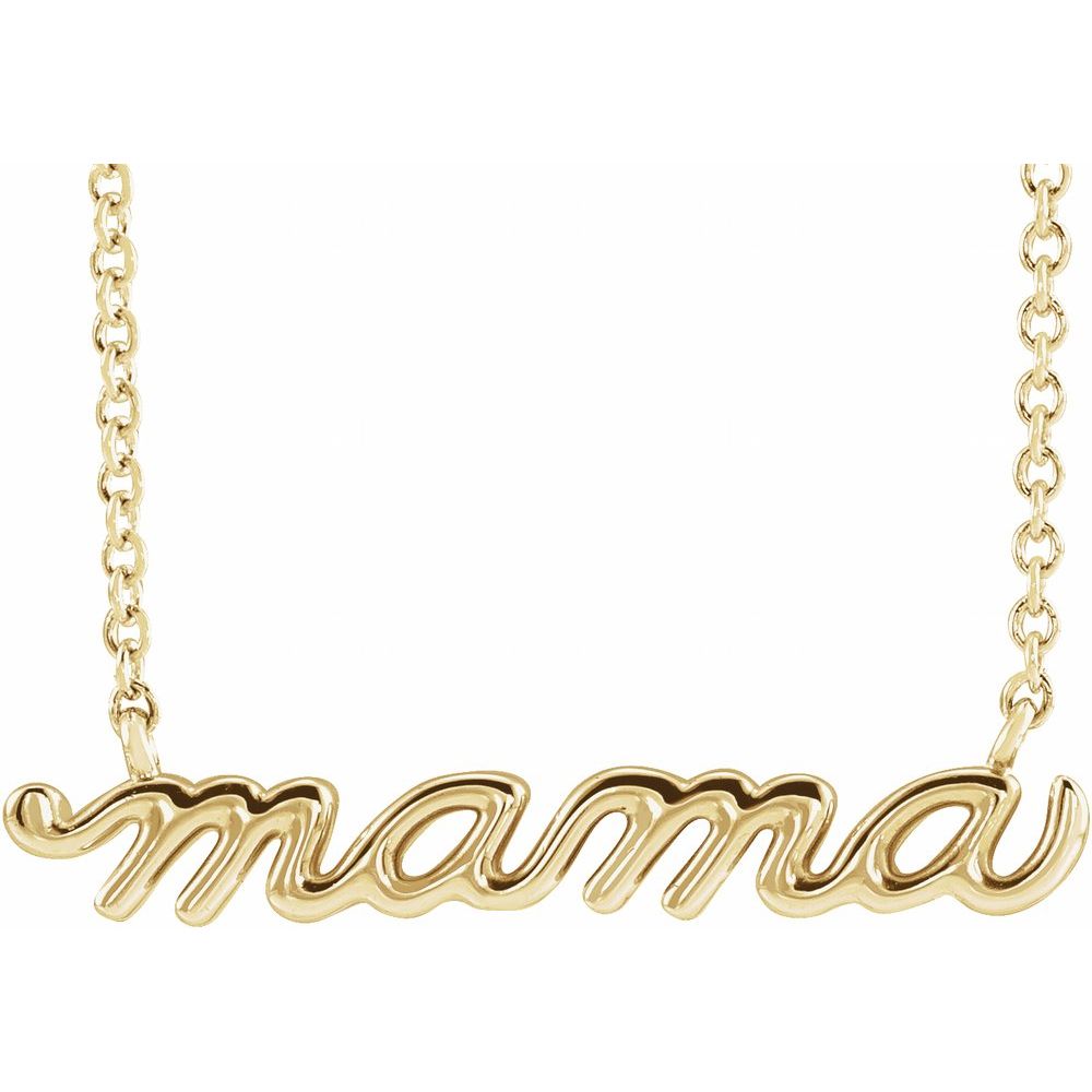 Petite Mama Script Necklace