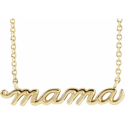 Petite Mama Script Necklace