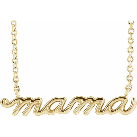 Petite Mama Script Necklace