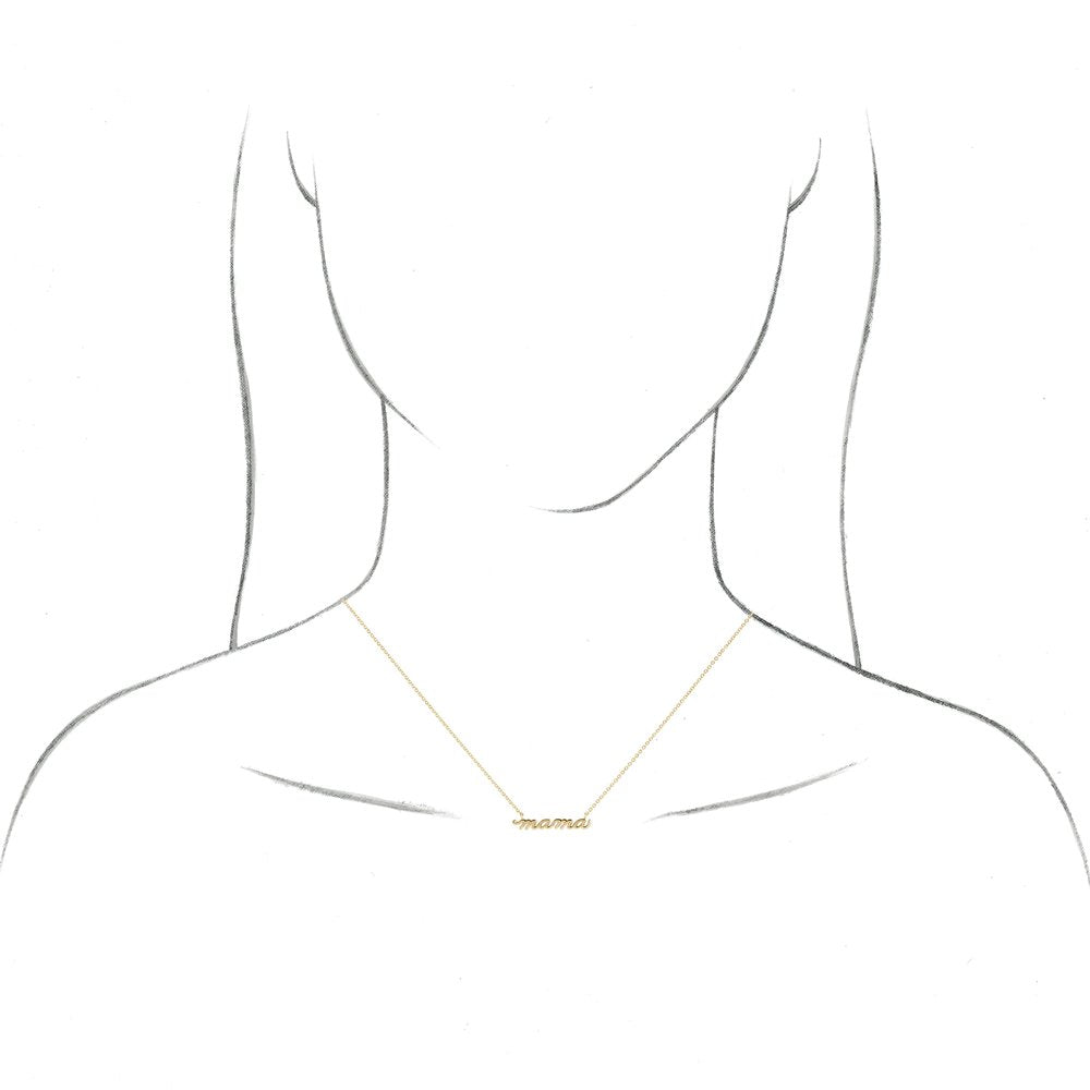 Petite Mama Script Necklace